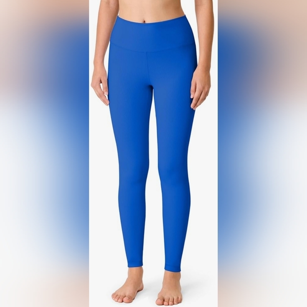 Women's Ribbed High Waisted Leggings - Picture 4 of 7